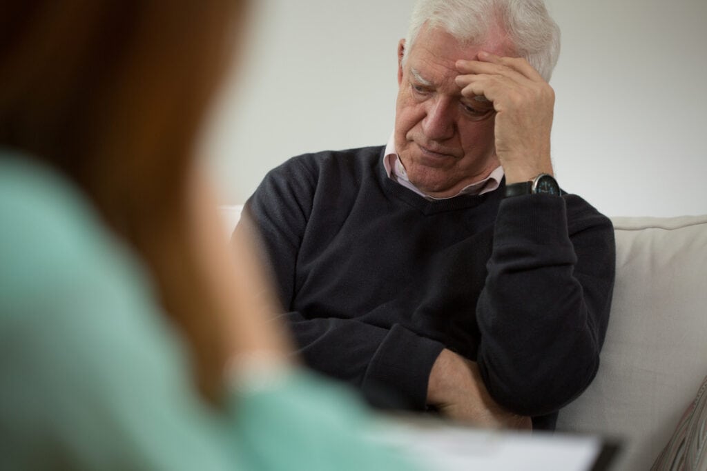 man in therapy dealing with Post-Acute Withdrawal Syndrome